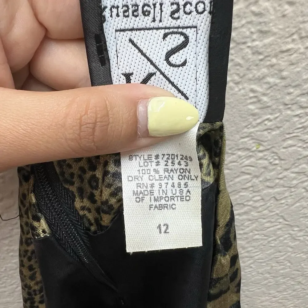 Russell Scott Women’s Sz 12 Animal Print Stretch Knee Length Leopard Skirt - Picture 10 of 10